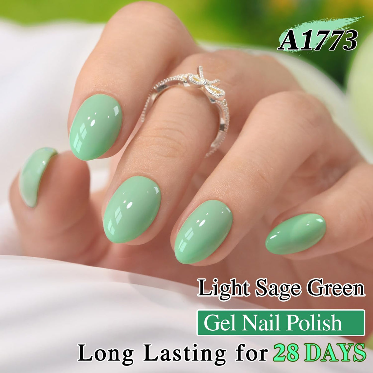Vernis à ongles gel Double Rhythm 15ML couleur vert sauge clair