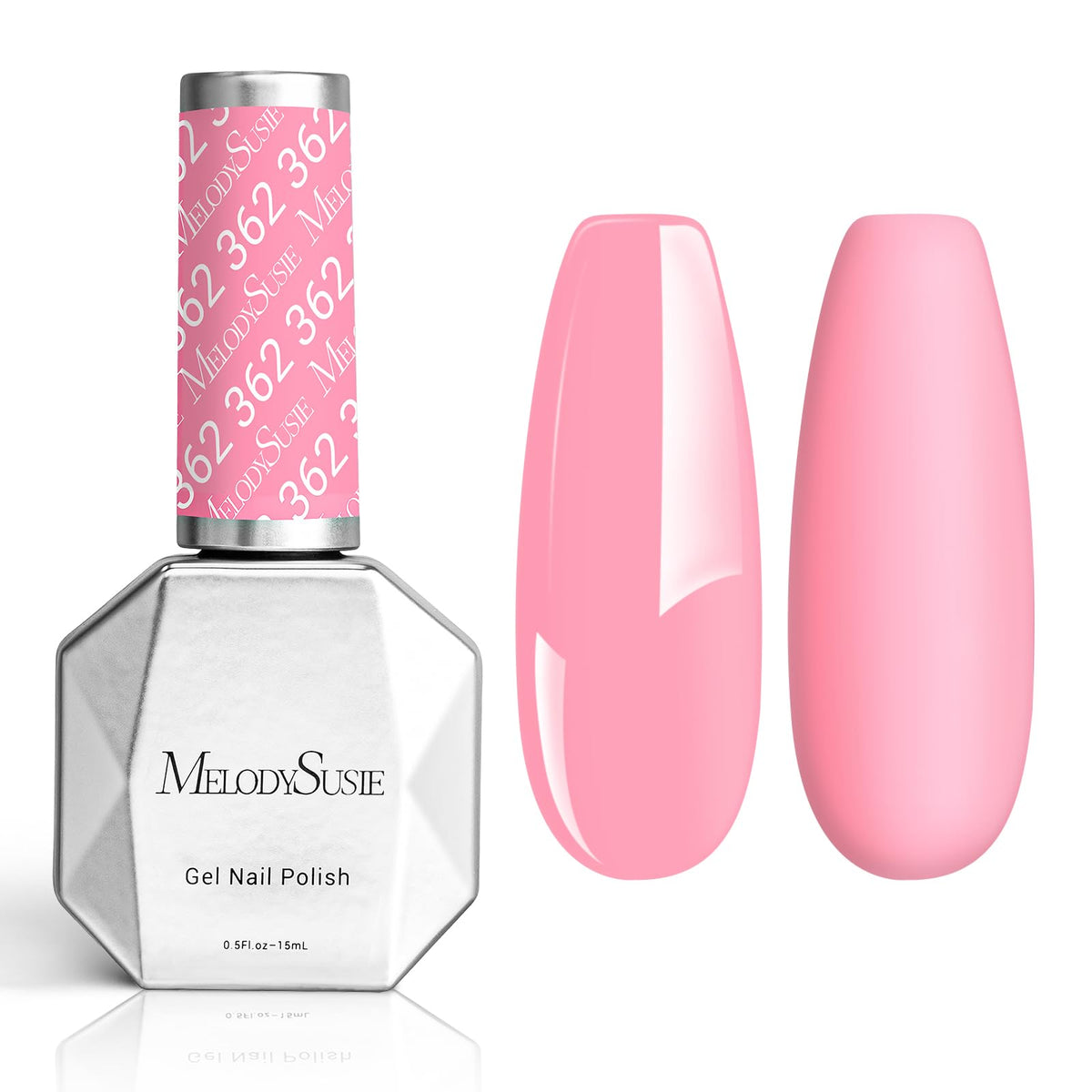 Vernis à ongles gel épais MelodySusie rose bonbon 15 ml avant