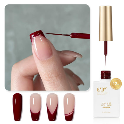 Vernis à ongles gel GAOY rouge foncé 12ml vue avant