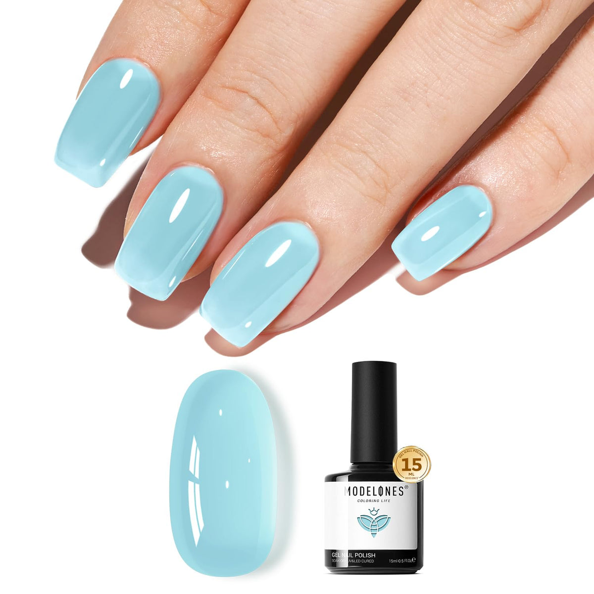 Vernis à ongles gel jelly bleu modelones 15ml vue de face