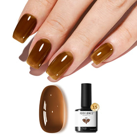 Vernis à Ongles Gel Jelly Brown Tea 15ml de modelones, bouteille frontale