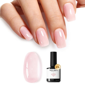 Vernis à ongles gel jelly rose 15ml de modelones, vue avant