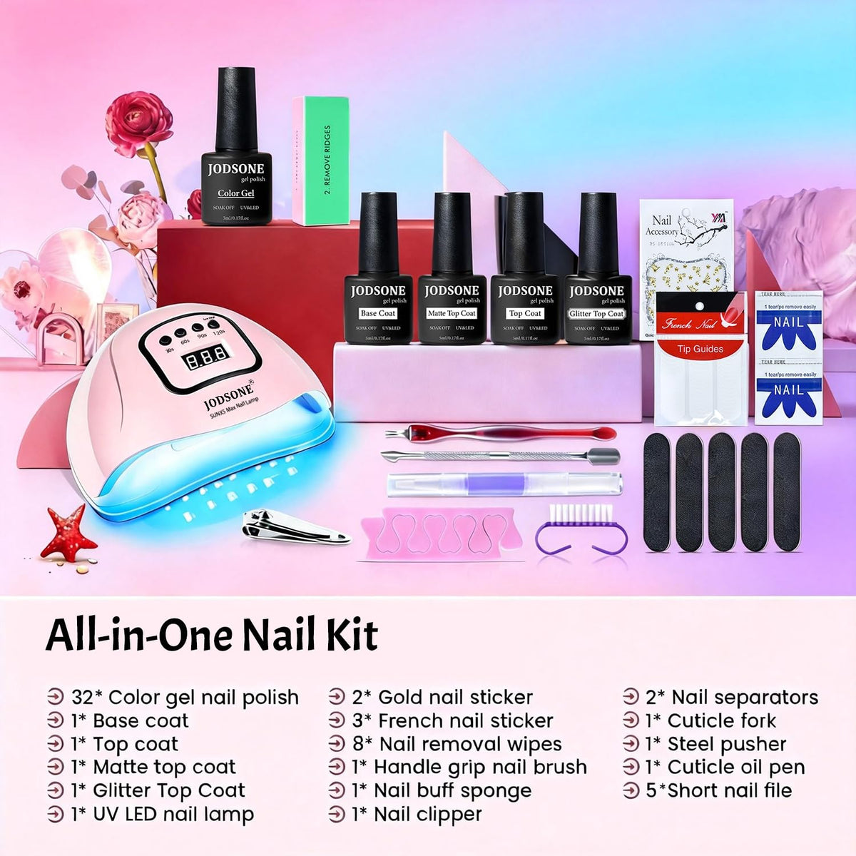 Vernis à ongles gel JODSONE couleur nude et noire