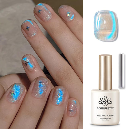Vernis à Ongles Gel Magnétique Born Pretty Blue Auroras 15ml vue avant