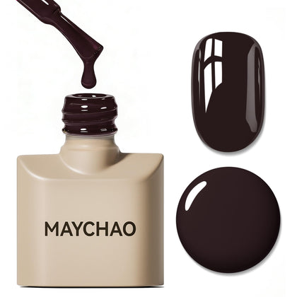 Vernis à ongles gel MAYCHAO 15ML marron foncé, vue avant