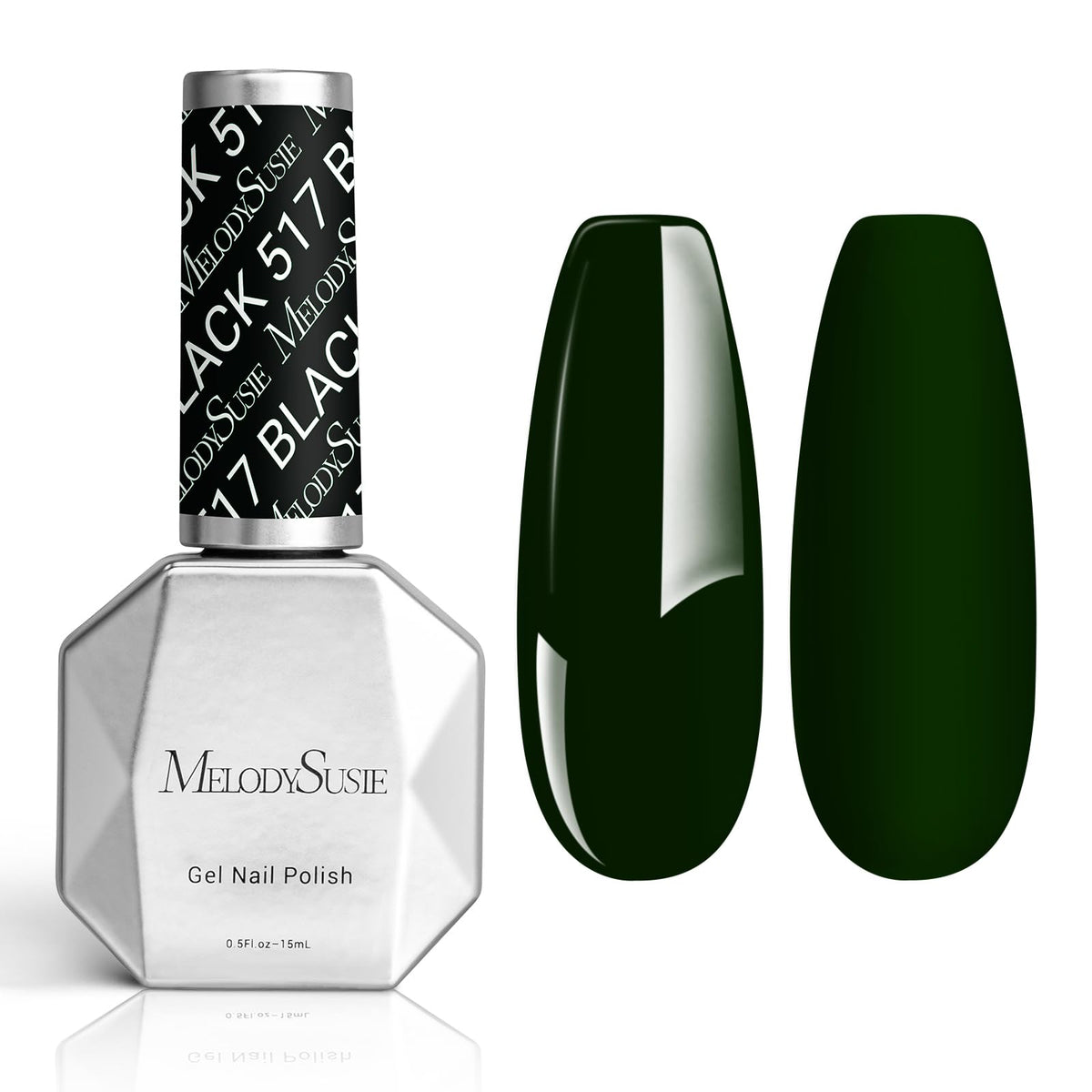 Vernis à ongles gel MelodySusie noir épais 15ml vue avant