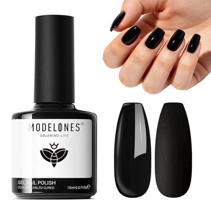 Vernis à ongles gel noir modelones 15ml vue avant