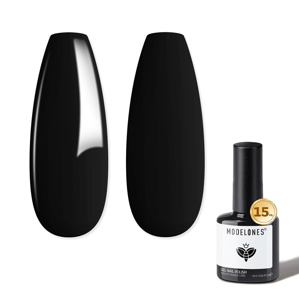 Vernis à Ongles Gel Noir modelones 15ml vue de face