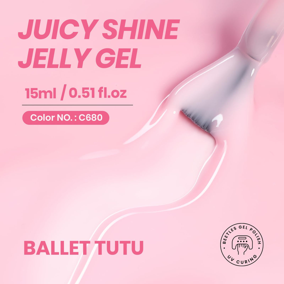 Vernis à ongles gel nude Beetles 15ml avec étiquette