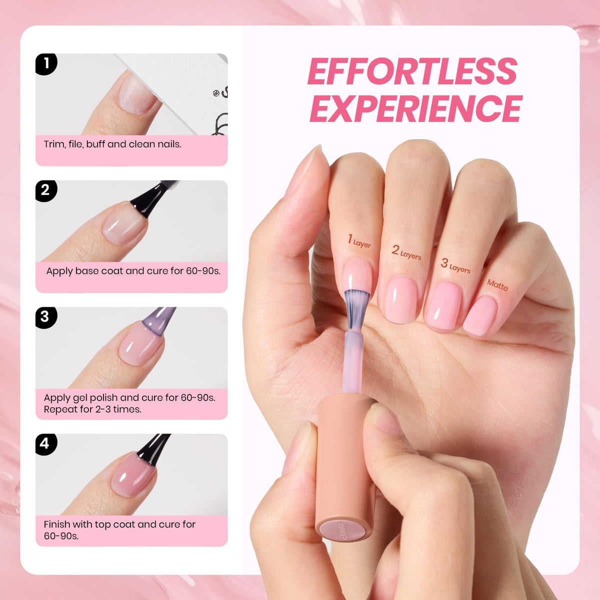 Vernis à ongles gel nude Beetles 15ml dans sa boîte