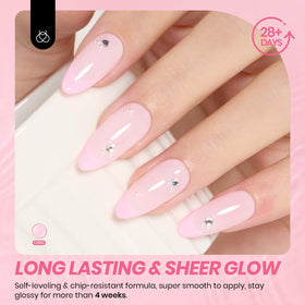 Vernis à ongles gel nude Beetles 15ml en pose sur des ongles