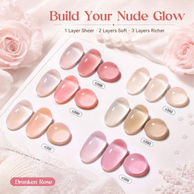 Vernis à ongles gel nude Beetles couleur c393 en application