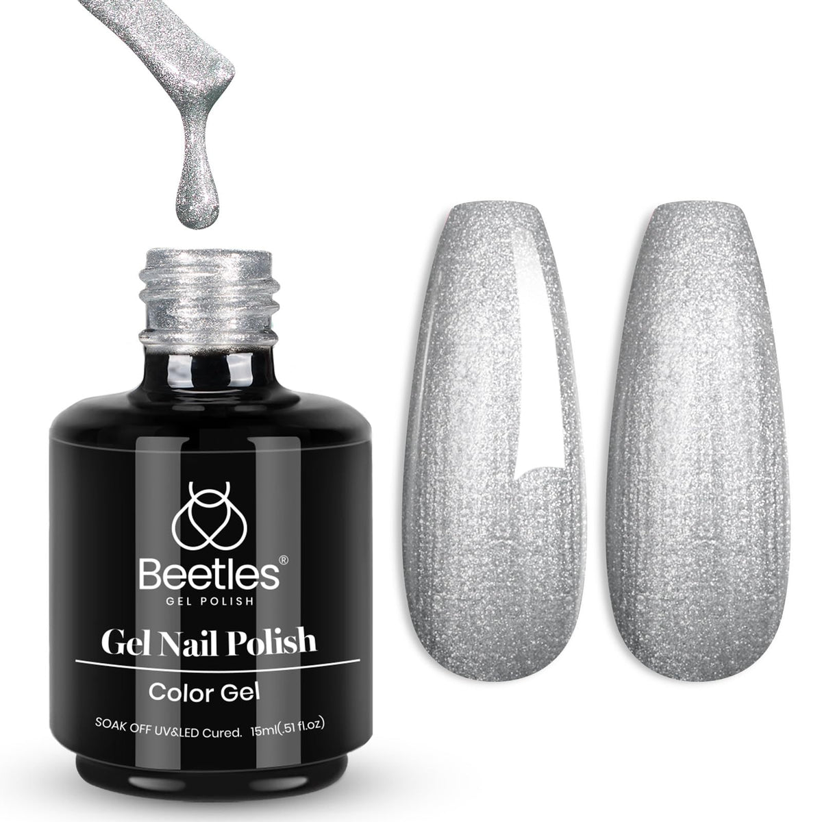vernis à ongles gel pailleté beetles 15ML vue de face