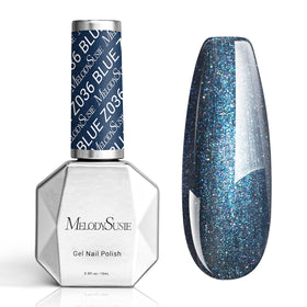 Vernis à ongles gel pailleté bleu MelodySusie 15ml vue avant