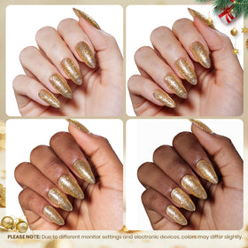 Vernis à ongles gel paillettes or beetles avec accessoires de manucure