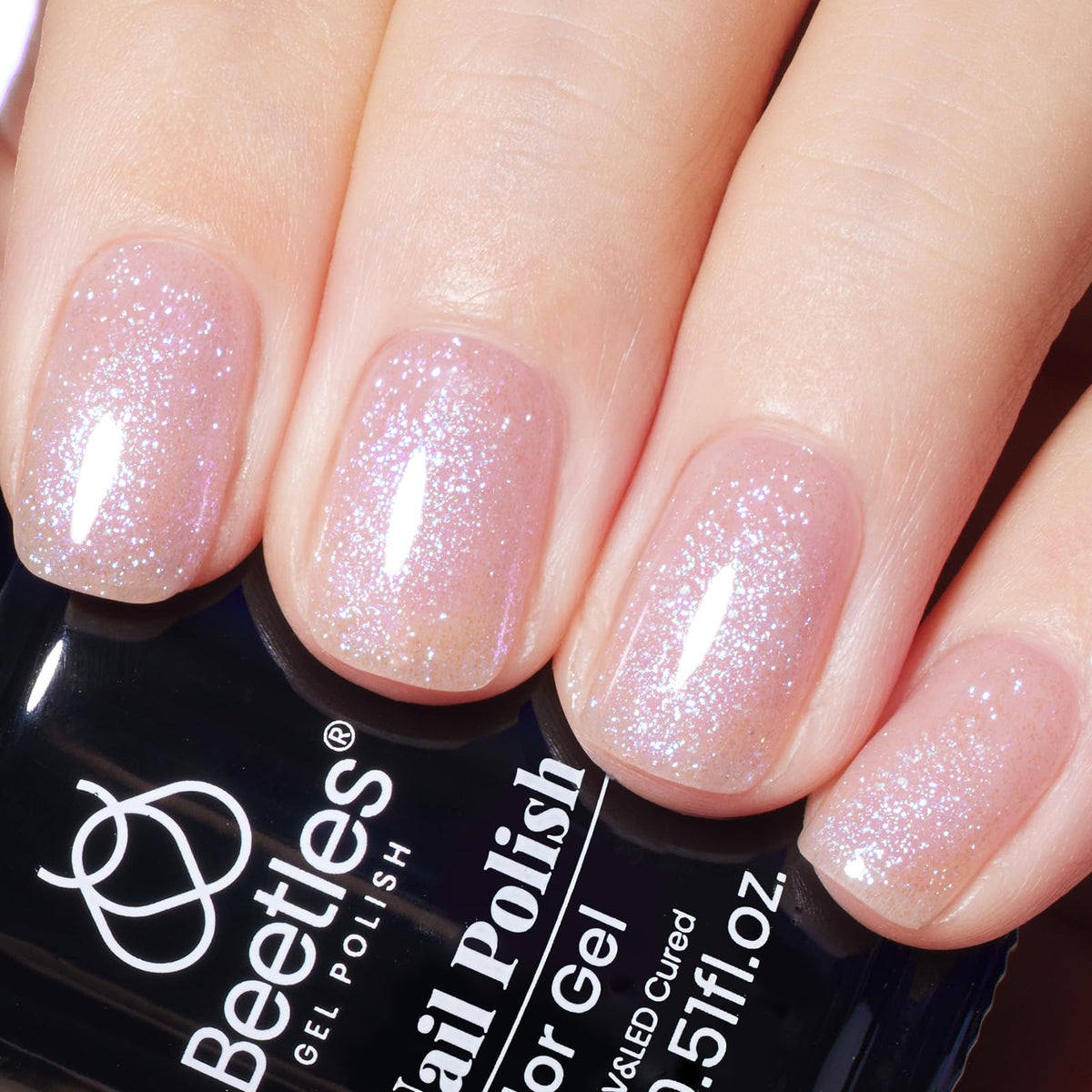 Vernis à ongles gel paillettes violet Beetles 15ML vue avant