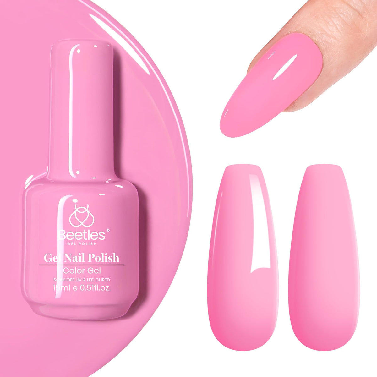 Vernis à ongles gel rose beetles 15ML vue avant