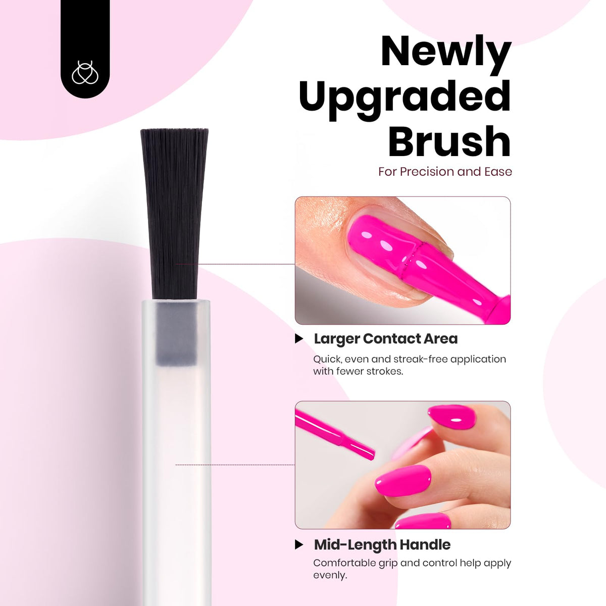 Vernis à ongles gel rose fluo beetles avec pinceau d'application
