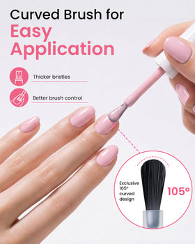 Vernis à ongles gel rose Makartt appliqué sur des ongles bien manucurés