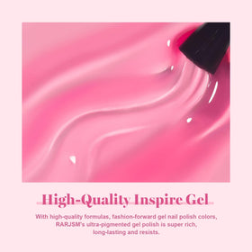 Vernis à ongles gel rose transparent RARJSM 15ml, bouteille avec étiquette visible