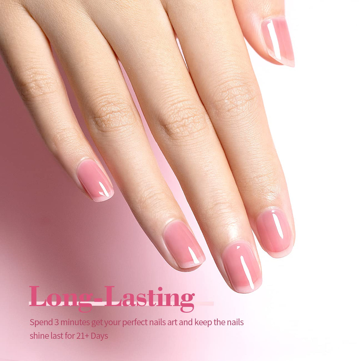 Vernis à ongles gel rose transparent RARJSM 15ml, texture du produit