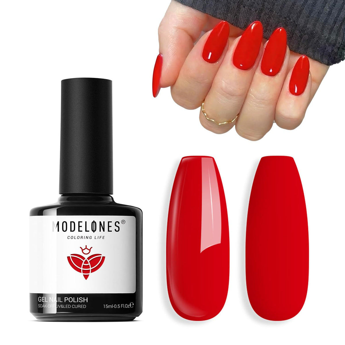 Vernis à Ongles Gel Rouge modelones 15ml vue avant