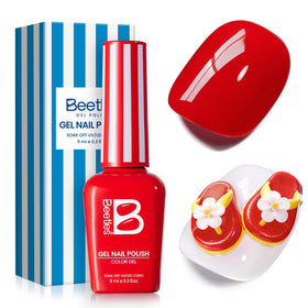 Vernis à ongles gel Sunburn Red 9ML de beetles, flacon avant