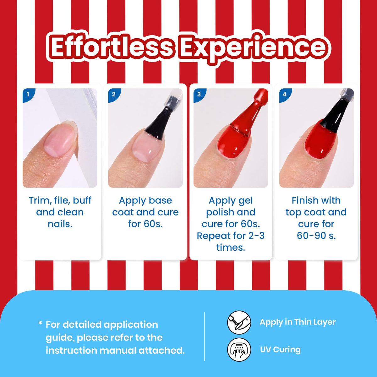Vernis à ongles gel Sunburn Red dans un joli emballage cadeau