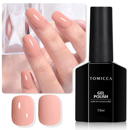 Vernis à ongles gel TOMICCA marron nude 15ml vue avant