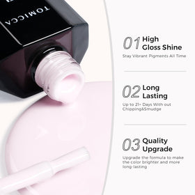 Vernis à Ongles Gel TOMICCA rose 15ml sur fond blanc