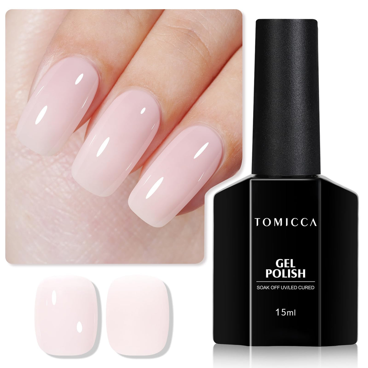 Vernis à ongles gel TOMICCA rose milky vue avant