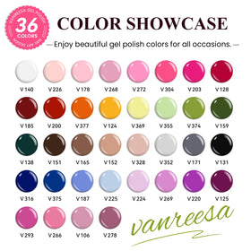 Vernis à ongles gel VANREESA 36 couleurs en bouteilles