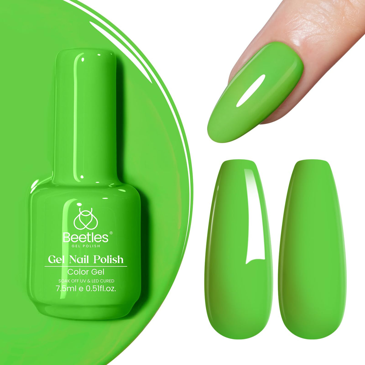 Vernis à Ongles Gel Vert 15ML de beetles, vue avant