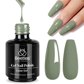 Vernis à Ongles Gel Vert Sauge 15ML beetles vue avant