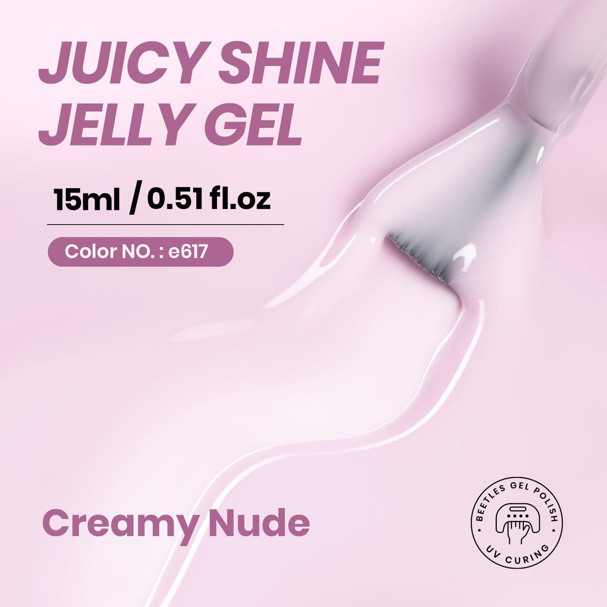 Vernis à ongles gel violet jelly beetles 15ml avec applicateur