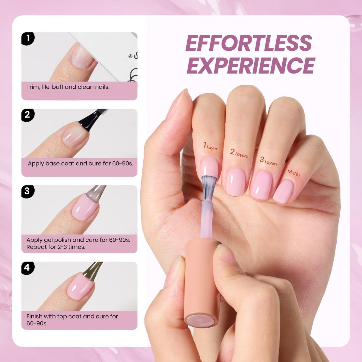 Vernis à ongles gel violet jelly beetles 15ml en situation