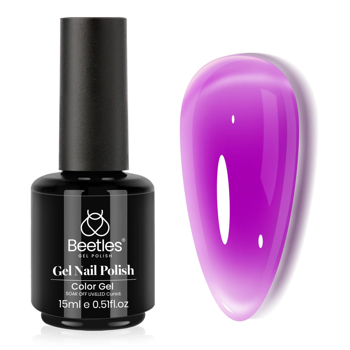 Vernis à ongles gel violet jelly beetles 15ML vue de face
