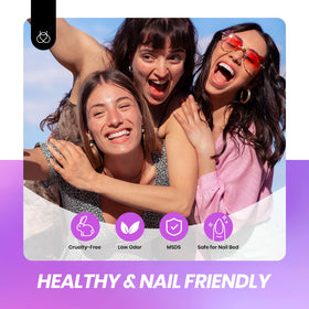 Vernis à ongles gel violet jelly sur une table de beauté