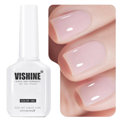 Vernis à Ongles Gel Vishine #1361 rose clair vue de face