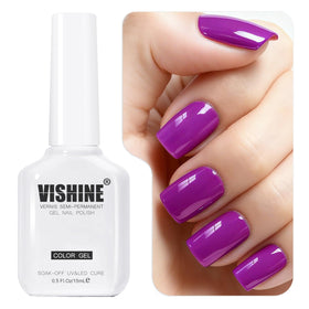 Vernis à ongles gel Vishine 15ml couleur violette vue avant