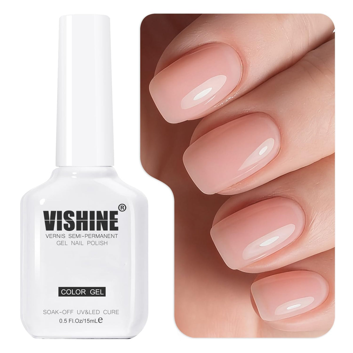 Vernis à Ongles Gel Vishine 15ml Rose Nude #09 vue de face