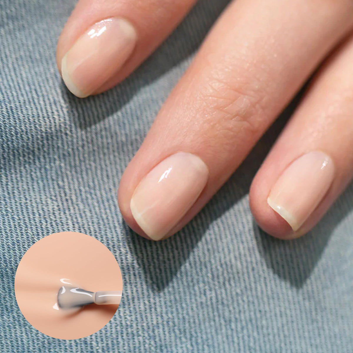 Vernis à Ongles Manucurist Beige Vert application sur ongles