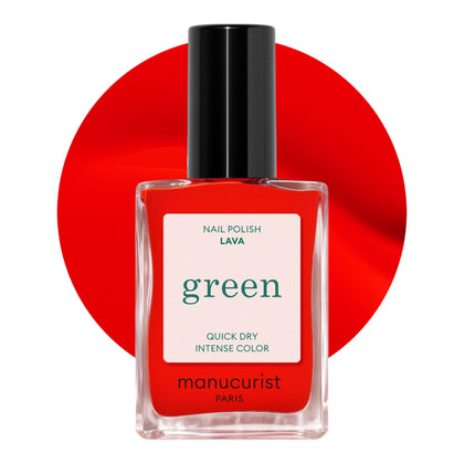 Vernis à ongles Manucurist Lava rouge orange vue de face