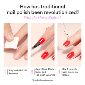 Vernis à ongles Manucurist Néon Rose sur un fond décoratif