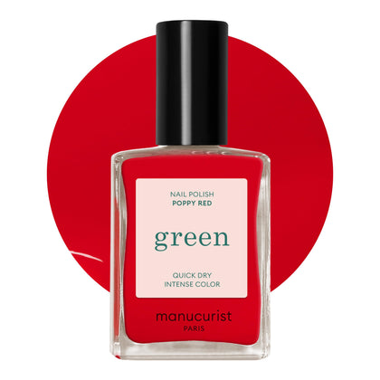 Vernis à ongles Manucurist Poppy Red vue avant avec finition brillante