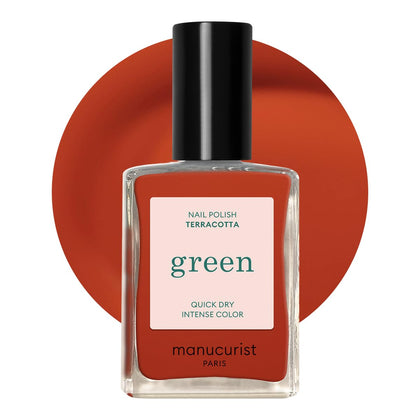 Vernis à ongles Manucurist Terracotta Rouge modèle avant avec finition brillante