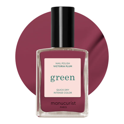Vernis à ongles Manucurist Victoria Plum vue avant avec bouchon