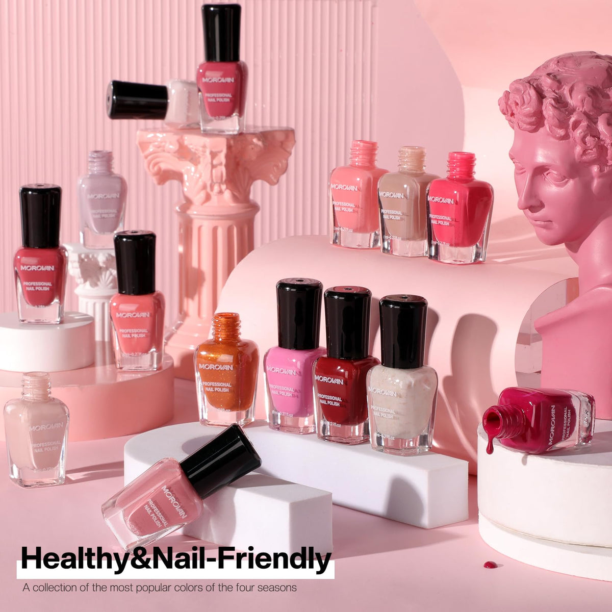 Vernis à ongles Morovan en teinte rouge foncé