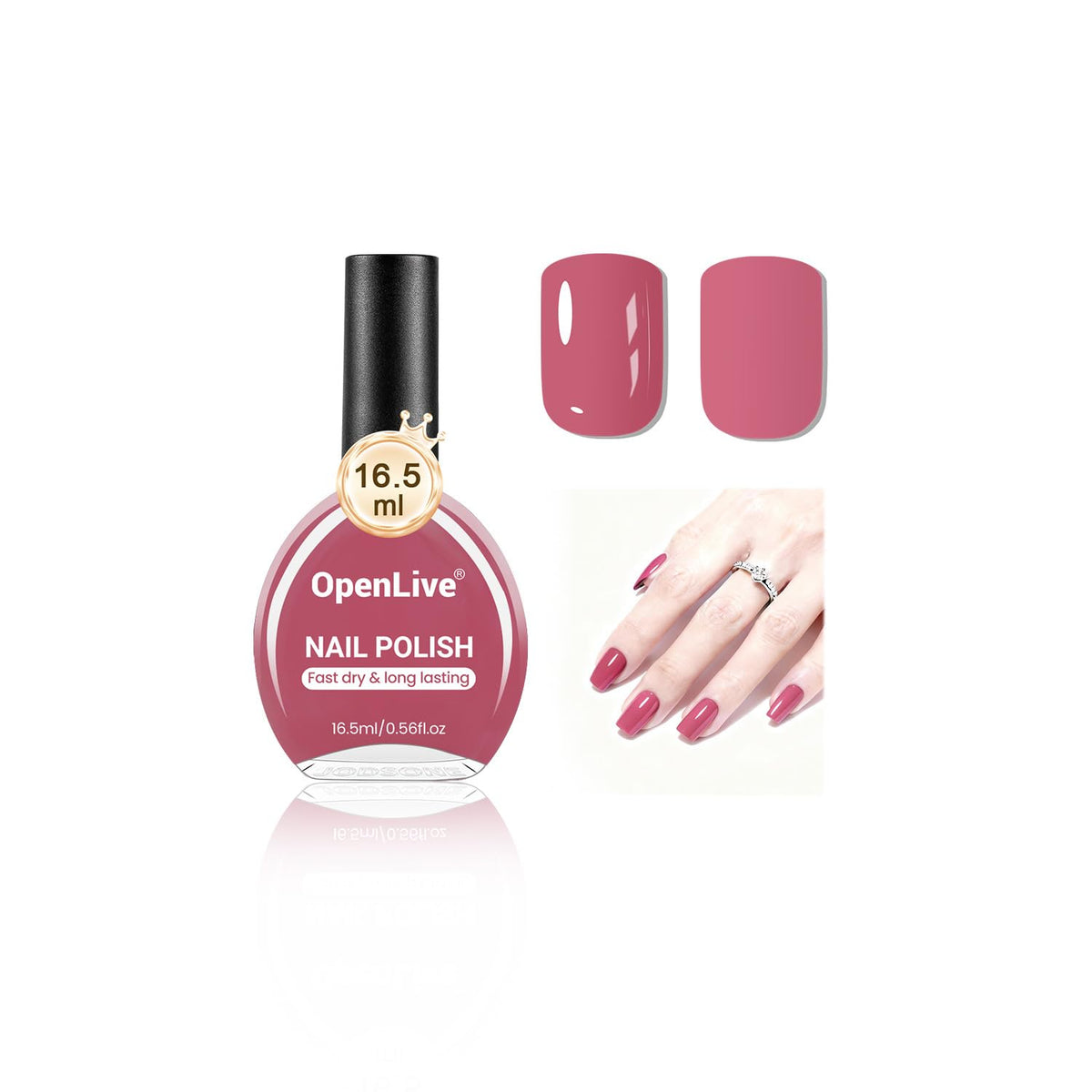 Vernis à ongles OpenLive 16,5ml rose foncé vue de face