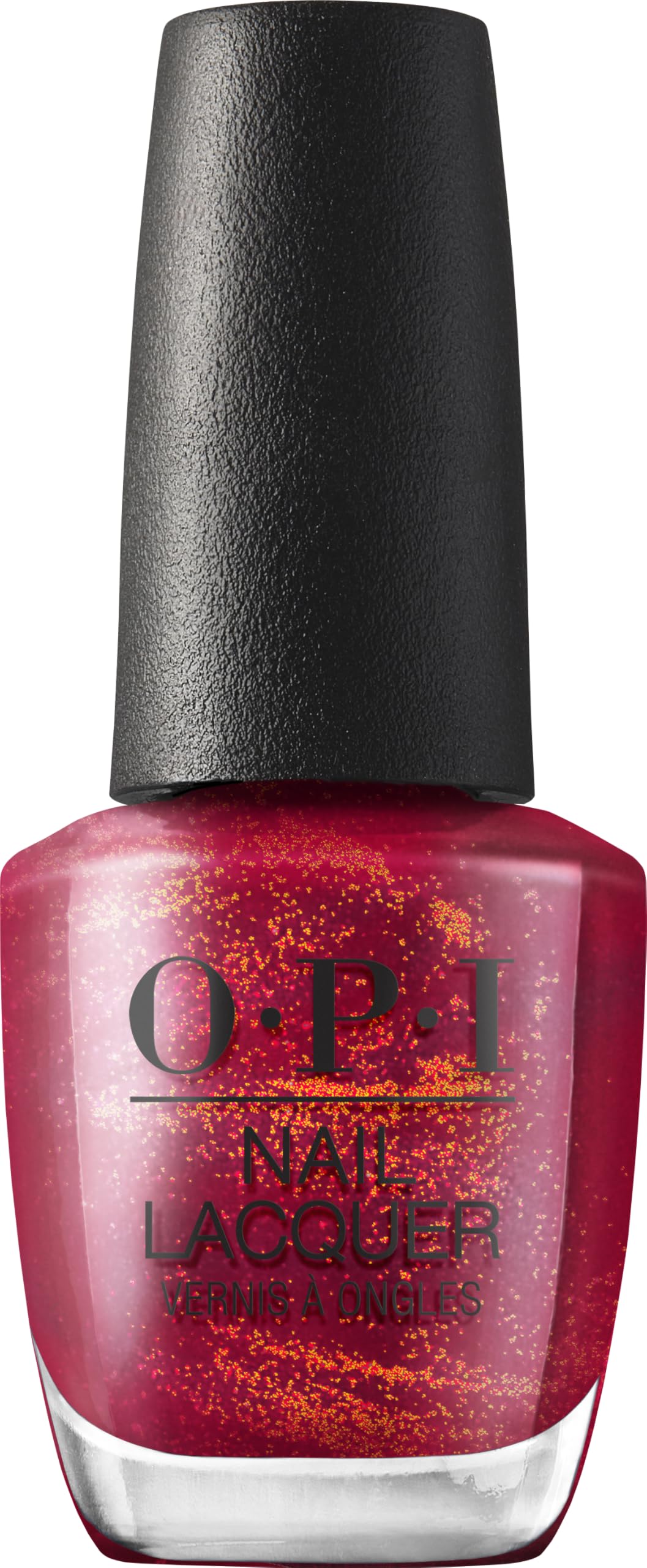 Vernis à ongles OPI I’m Really an Actress rouge foncé pailleté vue de face